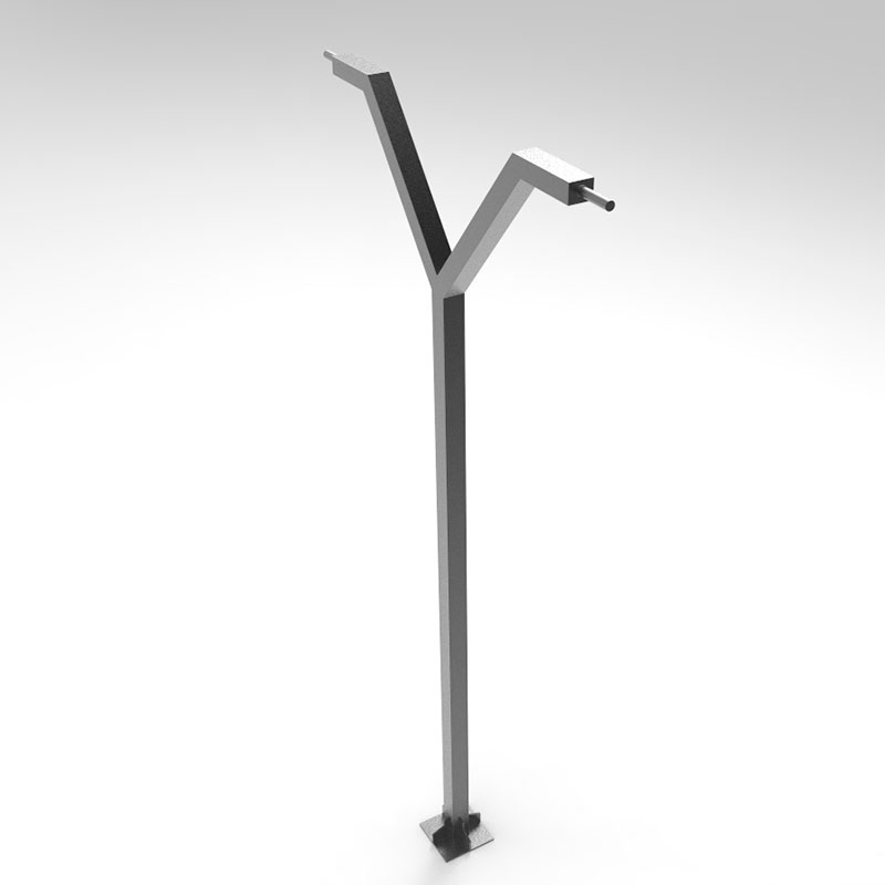 Poste Cuadrado 2 brazo diagonal